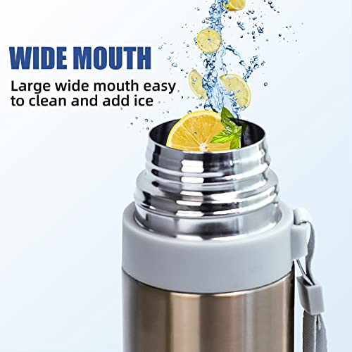 Stainless Steel Thermos Bottle, Supkit 17Oz Thermos For Hot Drinks, Bpa Free, Insulated Cup Keep Hot & Cold For Hours, Perfect For Biking, Camping, Office, Car Or Outdoor Travel (Gold) #TOP4