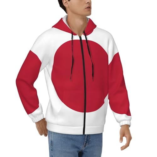 Sweat à capuche imprimé drapeau japonais coupe confort à manches longues