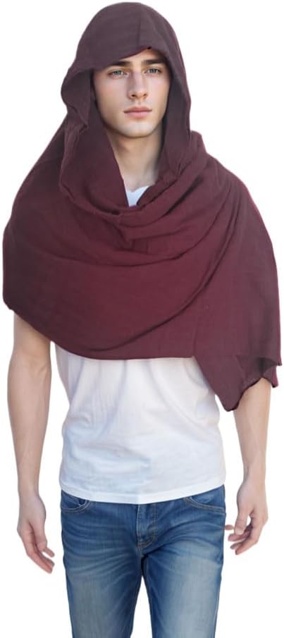 Cowl Hood Scarf Rogue Hood Medieval Cloak Renaissance Costume Men Neck Warmer Hooded Cape Hat Cyberpunk Accessories - Image 3