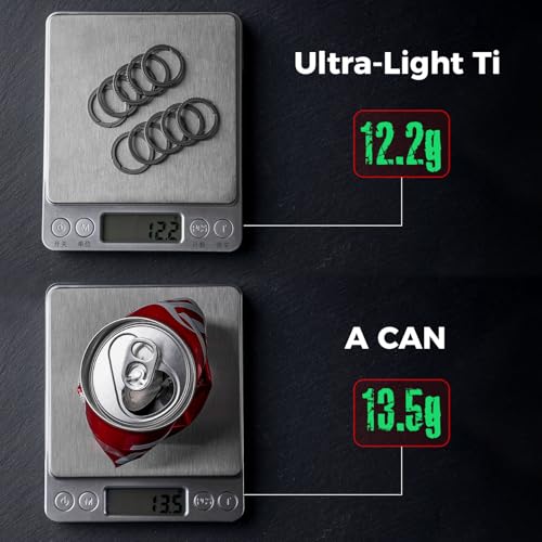 Image of FEGVE Small Titanium Key Chain Rings, Side Push Keychain Ring, Rustproof | Side Push Easy Open, Gr5 titanium alloy, Ultra-light, Corrosion-proof, Anti-deform, for House Car Work Keys