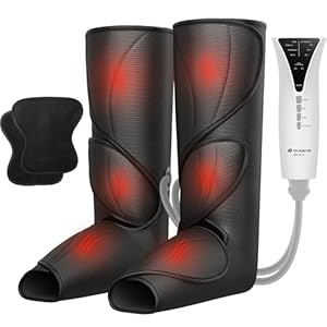 QUINEAR Leg Massager with Heat and Air Compression,Foot and Calf Massager for Circulation and Pain,Compression Boots with 3modes and 3 Intensities,Gift for Dad Mom