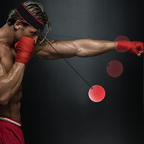 Image of Pssopp Adjustable Punch Speed Headband Ball, Ball with String, Great for Training Hand Eye Coordination Boxing Punching Speed