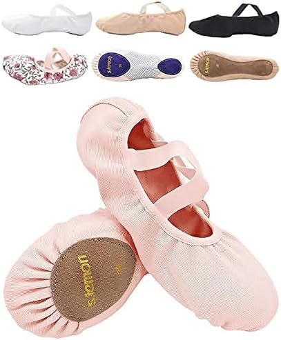 s.lemon Stretch Ballet Shoe,Girls Women Split Sole Elastic Dance Slippers Ballet Shoes