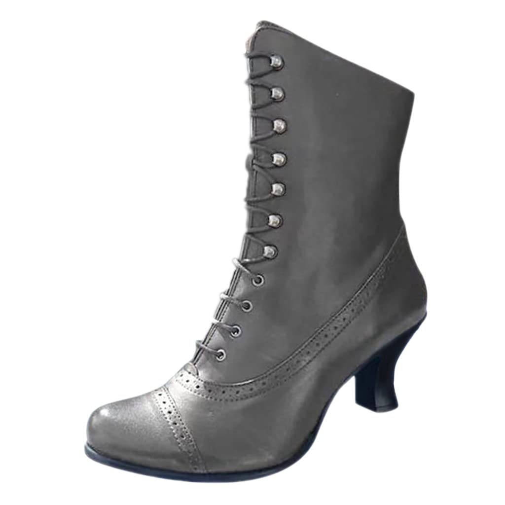Womens Pointed Toe Western Boots Elegant Vintage Kitten Low Heel Dress Ankle Bootie with Zipper Cowboy Boot