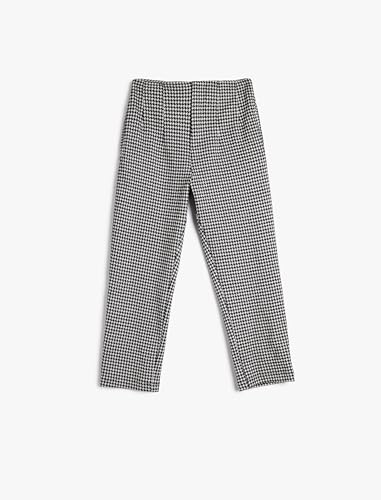 Pantalon anti-irritation fille Koton taille haute élastique motif carreaux