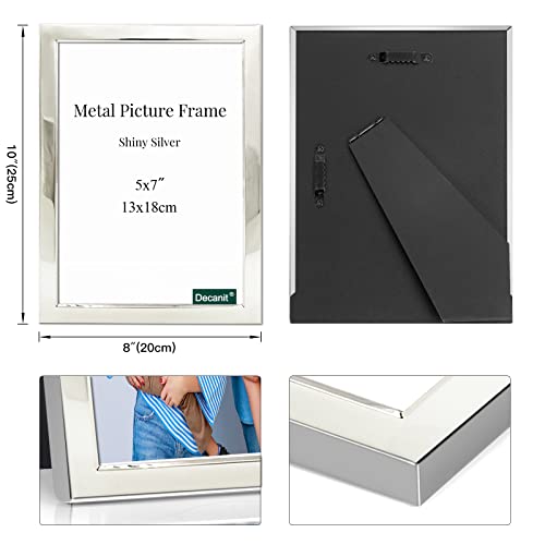 Decanit 8X10Picture Frame,Metal Photo Frame Display For Wall Or Tabletop Pack Of 4,Silver #TOP2