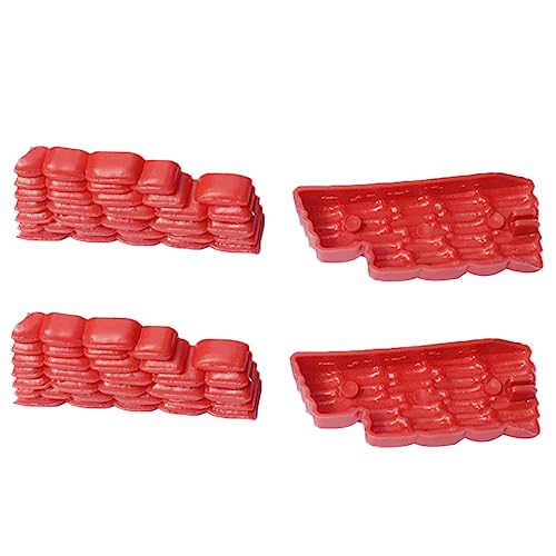 WOONEKY 50pcs Plastic Sandbag Model Toy for Boys and Girls Sandbags Toys Red Random Style Bunker Scene Device