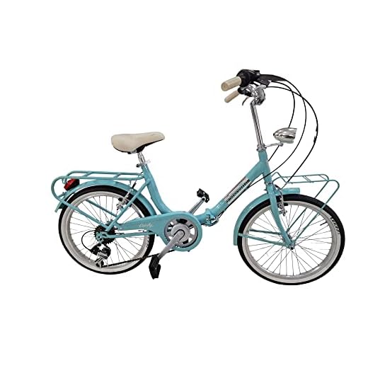 BICI BICICLETTA 20 CASCELLA CANDY PIEGHEVOLE CAMBIO 6V (Azzurro)