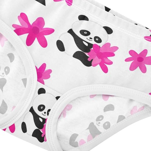 Toddler Girls Underwear 2t Cotton Cute Panties Girl Designer Kids Briefs Undies Cute Cartoon Pandas Flowers White4