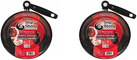 Cookware 10 Inch Fry Pan with Space Saving Handle - Pack of 2 Pans