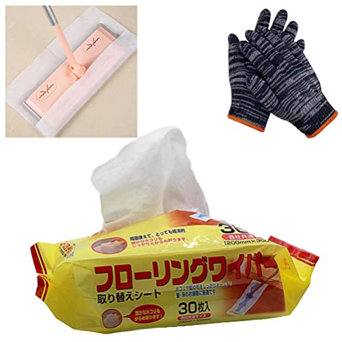 Electrostatic Dedusting Paper With Gloves Disposable Wipes Removal Floor Mop Cleaning Sticky Dust Cloth Dustless 60 Pieces
