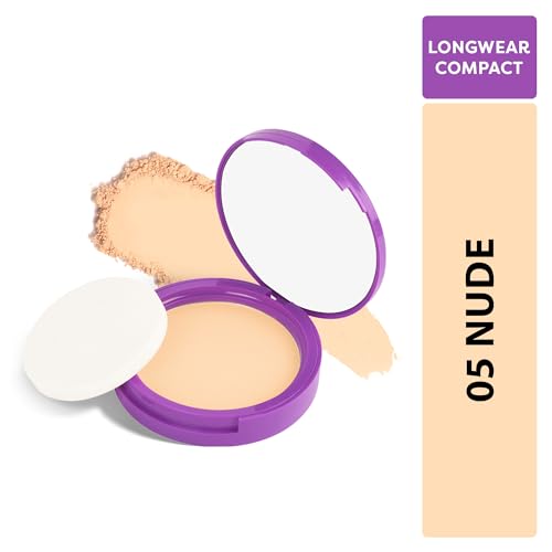 Image of SUGAR POP Longwear Compact with Castor Oil & Vitamin E | PressedSetting Powder with UV Protection | Matte & Long Lasting | 9gm - 05 Nude