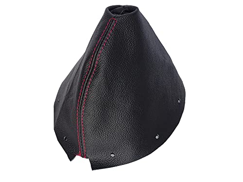 The Tuning-Shop Ltd Compatible with Shift Boot for Nissan 350Z 2002-2009 Leather Red Stitching