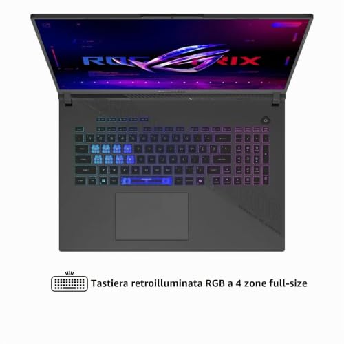 ROG Strix G18 G814 Gaming Laptop 18" 2.5k (2560x1600) 240Hz (100% DCI-P3) AMD 16-core Ryzen 9 9955HX (>i9-14900HX) 64GB DDR5 1TB SSD GeForce RTX 5077 0 RGB Retroilluminato FHD Camera Win11 ICP - Notebook - Immagine 6