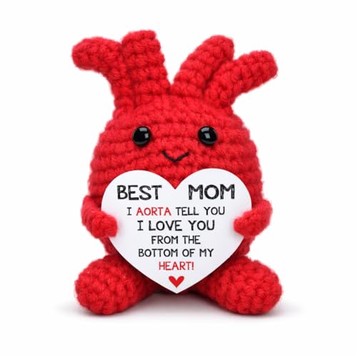 Handmade Crochet Heart Mom Thanks Gifts – Thoughtful Easter Basket Filler for Stepmother Godmother...
