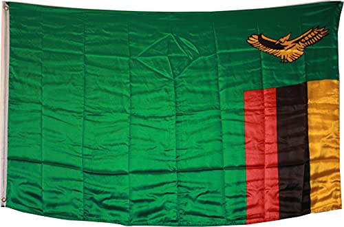 FLAG OF ZAMBIA. STANDARD SATIN QUALITY. BIG SIZE 150X90 - Image 2