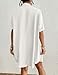 Bsubseach Womens Bathing Suit Coverups Short Sleeve Swim Cover Up Shirt Dress Casual Beach Tunic Top White M