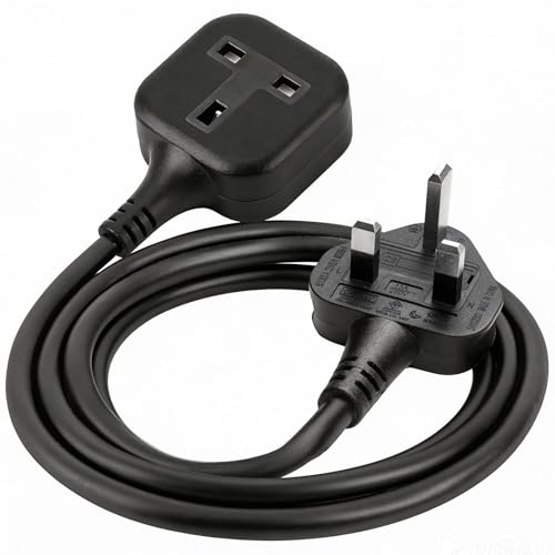 Image of UK Extension Lead 13A Fused, 1 Gang Single Mains Power Socket, 1.5M