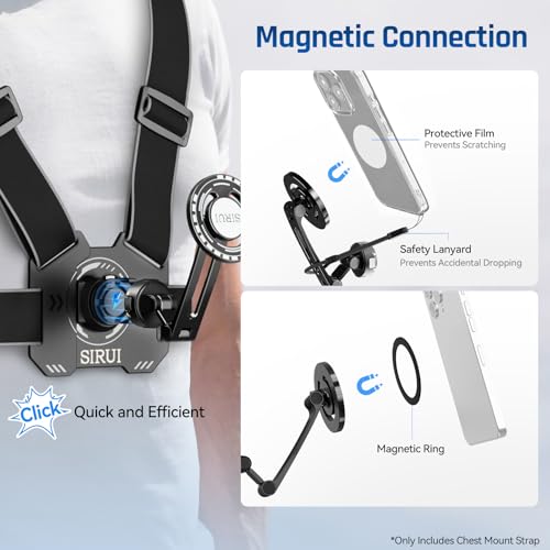 Soporte de pecho ajustable Sirui para cámara de acción deportiva GoPro 4