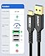 SUNGUY USB C Kabel, 0.6m USB auf USB C Kabel, 10Gbps USB C Ladekabel und Datenkabel Kompatibel mit iPhone 16/15 Pro Plus Max, Android Auto, Galaxy S24/S23, Google Pixel 8 Pro, MacBook Pro, SSD-Schwarz
