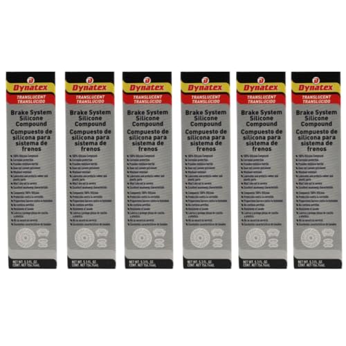 Image of Dynatex Brake System Silicone Compound 5.3 oz Tube - Pure Silicone, No Petroleum, -40F to 500F, Protects Rubber, Moisture Resistant (6-Pack)