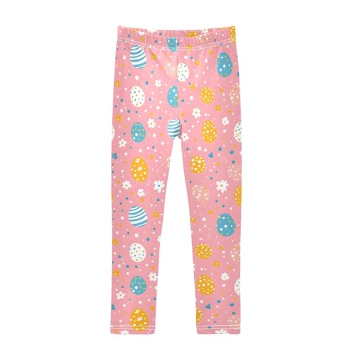 Pastel Easter Egg Flower Girls Leggings Soft Stretch Workout Yoga Dance Pants for Kids Casual Tights