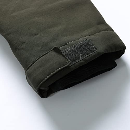 Men Autumn And Winter Fashion Casual Solid Color Padded Velvet Thick Zipper Pocket Thick Male Winter (Green, Xxxl) #TOP3