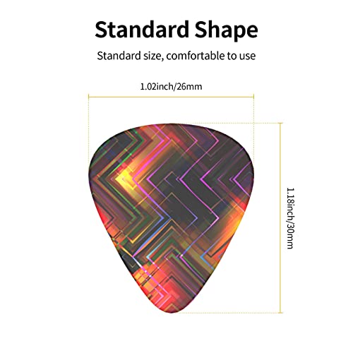 Lot de 12 médiators de guitare abstraits géométriques fluo colorés pour guitare électrique, basse acoustique, cadeau avec boîte - Les Beatles, Paul McCartney, John Lennon, RIngo Starr, George Harrison Lot de 12 médiators de guitare abstraits géométriques fluo colorés pour guitare électrique, basse acoustique, cadeau avec boîte – Image 6