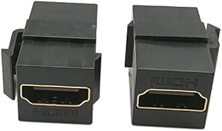 HDMI Keystone Jack Inserts, zdyCGTime (2-Pack) HDMI Keystone Female to Female Coupler Snap-in for Wall Plate - Black