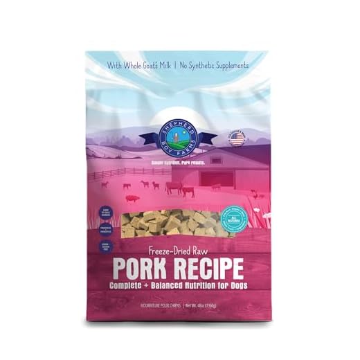 Shepherd Boy Farms Freeze Dried Raw Dog Food, Pork Recipe, All Natural, No Synthetics, Made in USA with Goat's Milk & Organic Produce, High Protein, Complete Meal (48oz)