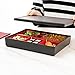 Restaurantware-12.2 x 9.8 x 2.4 Inch Compartment Lunch Container, 1 Japanese Style Adult Lunch Container - With 6 Compartments, Greaseproof, Black & Red Plastic Divided Meal Box, Hot & Cold Food