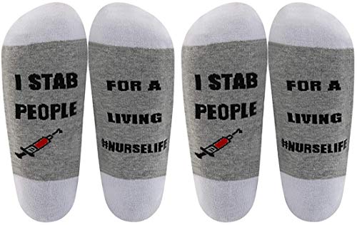 Chaussettes infirmière rigolotes LEVLO idée cadeau pour diplôme et pot de départ M