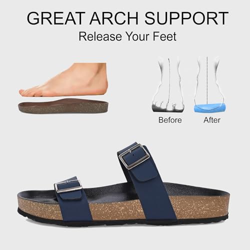 Image of Centrino Men's Berkin-Style Slip-On Sandals | Open Toe Design | Soft PU Footbed | Lightweight & Comfortable | Arch Support | On-Grip Sole | Casual Outdoor Wear (6863)