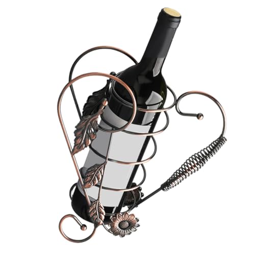 Soporte de vino europeo portátil de hierro color marrón claro miniatura 4