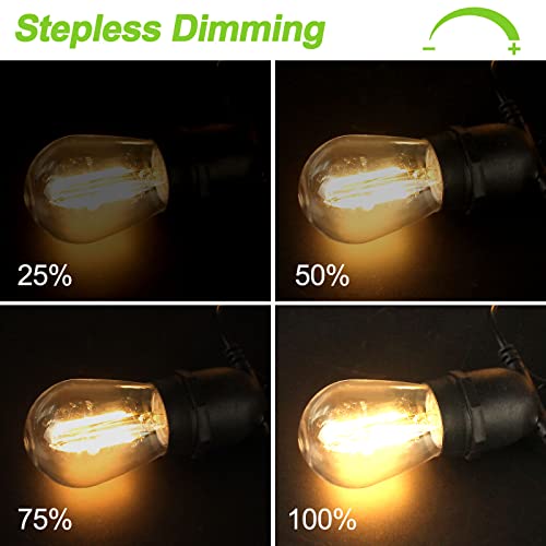 Romanjoy Usb Powered String Lights, 24.6Ft Dimmable Waterproof String Lights With 10Pcs 1W S14 Led Shatterproof Edison Bulbs, Outdoor Patio Lights For Backyard, Porch, Camping Tents, Christmas Decor #TOP1