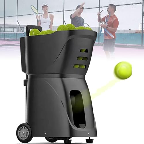 DPLXQPP Portable Tennis Ball Machine for Topspin and Backspin?Throws up to 100 Balls,120km/H Top Speed,6 Hours of Play with Rechargeable Lithium Battery,220V