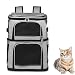 ZYFC Cage a Chat, Sac Transport Chat, Sac a Dos Double 2 en 1 pour Petits Chats et Chiens, Design Super Ventilé, Idéal pour Les Voyages, la Randonnée, Le Camping (Color : Grey)