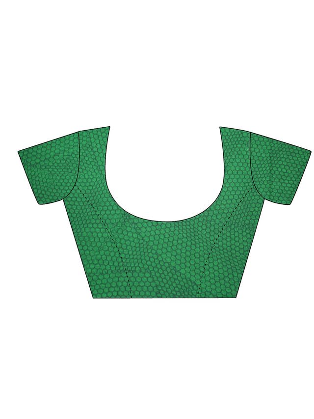 Image of SIRIL Women's Geometric Printed Chiffon Saree with Unstitched Blouse Piece (3168S2902 Green)
