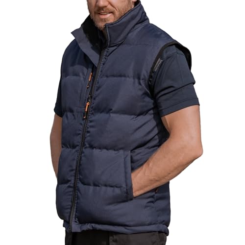 Xpert - Padded Body Warmer Gilet For Men And Women. 300D Polyester Lightweight Sleeveless Water Repellent & Wind Resistant Outerwear Jacket, Unisex Fit With Fleece Collar And Pockets (Blue, M)