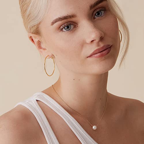 PAVOI 14K Gold Plated Sterling Silver Post Hoops | Large Hoops Earring | Lightwight Gold Hoop Earrings for Women4