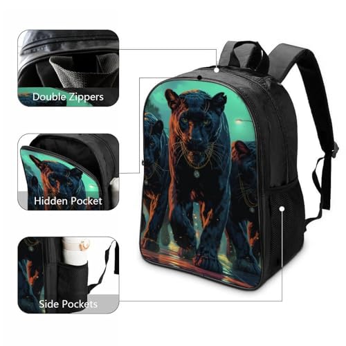 Sac à dos enfant léopard double compartiment adapté pour gourde et lunchbag