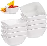 Diseño elegante: cuencos pequeños y delgados, esmalte brillante y suave, elegante y bonito color blanco que nunca pasará de moda y le dará a tu presentación de mesa un aspecto atemporal y también añade una experiencia culinaria a tus invitados.