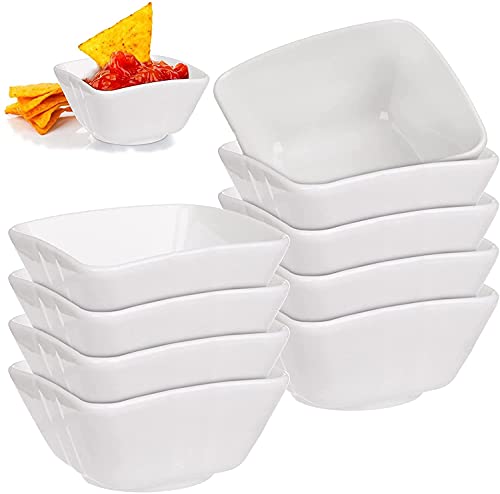 Yesland Lot de 9 coupelles à sauce rectangulaires en porcelaine pour sauces, sauces, sauces, épices, fruits et collations