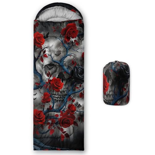 Image of QOOMO Ball Flower Camping Sleeping Bags,3 Season Warm & Cool Weather,Lightweight,Waterproof Sleeping Bags for Adults & Kids,Traveling,and Outdoors,Camping Gear Equipment
