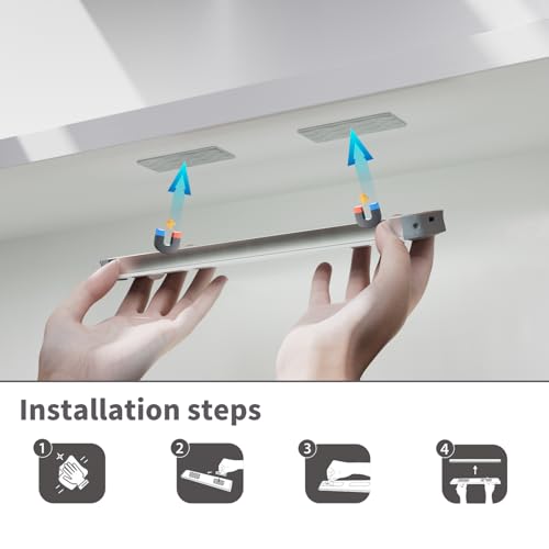 Image of 12PC Universal Under Cabinet Lights Magnetic Replacement stickys | Replacement Magnetic Strips with Adhesive Backing for Under Cabinet Lighting Universal Blue Iron Sheet for Cabinet Lighting