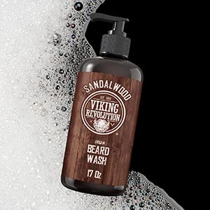 Beard Wash Shampoo W/Argan & Jojoba Oils - Softens & Strengthens - Sandalwood Scent - Beard Shampoo W/Beard Oil (17 Oz Shampoo) #TOP3