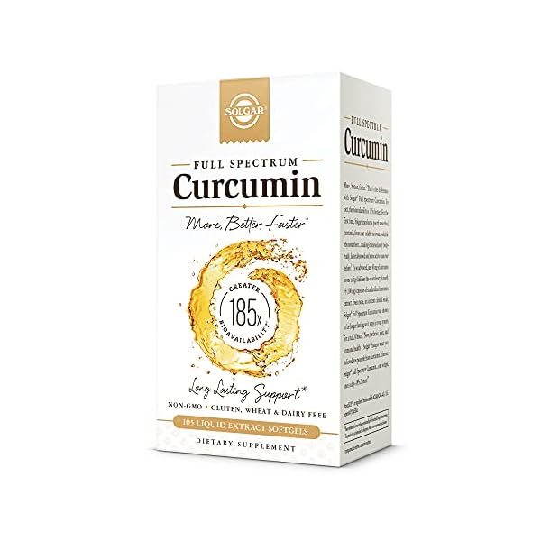 Solgar-Full-Spectrum-Curcumin-Liquid-Extract-105-Softgels-Faster-Absorption-Brain-Joint-Immune-Health-Long-Lasting-Support-Non-GMO-Gluten-Free-Dairy-Free-105-Servings Solgar Full Spectrum Curcumin - 105 LiCaps - Superior Absorption - Brain, Joint & Immune Health - Vegan, Gluten Free, Non-GMO, Dairy Free - 105 Servings