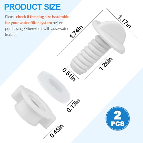 Water Filter Hole Plugs, Hole Blockers for All Gravity-Fed Water Filtration Systems, Blocking Plugs Compatible with Berkey Waterdrop Purewell Countertop Water Filters Systems Parts, 2Pcs