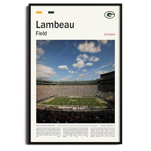 (Unframed 11x17) LambeauField Canvas Print Green Bay Home Field Wall Art for Packers Fans Sports poster for Game Room or Man Cave Decor