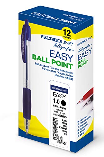 ESCRIBO Boligrafo Line EASY BallPoint 1mm NEGRO   24 unidades